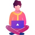 Front end developer icon vector man work on laptop Royalty Free Stock Photo