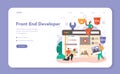 Front end developer web banner or landing page. Website interface Royalty Free Stock Photo
