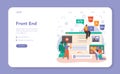 Front end developer web banner or landing page. Website interface Royalty Free Stock Photo