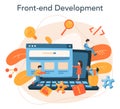 Front-end development concept. Website interface design improvement. Royalty Free Stock Photo