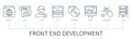 Front end development infographic in minimal outline style Royalty Free Stock Photo