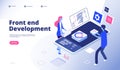 Front end development. Programmer develop computer website interface front-end graphics engineering programming landing