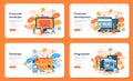 Front-end development web banner or landing page set. Website Royalty Free Stock Photo