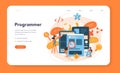 Front-end development web banner or landing page. Website Royalty Free Stock Photo