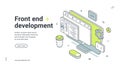 Front End Development For Web Design And Programming Isometric Banner Vector Illustration Royalty Free Stock Photo