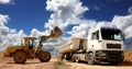 Front End Loader Filling Truck