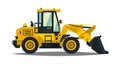 Front-end loader. Isolated on white background. Construction machinery. Flat style Royalty Free Stock Photo