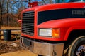 Front end of a semi truck while parked Royalty Free Stock Photo