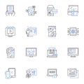 Front-end system line icons collection. HTML, CSS, JavaScript, Responsive, Accessibility, Interface, Design vector and Royalty Free Stock Photo