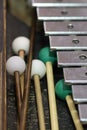 Front ensemble glockenspiel keys and mallets