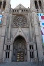 The front entrance of Grace Cathedral Church in Nob Hill, San Francisco, California Royalty Free Stock Photo