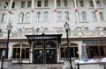 Front entrance of historic landmark, The Adelphi Hotel, Saratoga Springs, New York, 2018