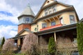 Gorgeous landscaped gardens welcome guests inside Union Gables Inn, Saratoga, New York, spring, 2021