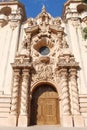 The front entrance to the Casa del Prado Theatre in Balboa Park, San Diego, California Royalty Free Stock Photo