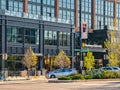 Front entrance to Hamburger University McDonald`s Headquarters. Streets of Chicago