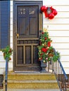 historic home in Stockade Historic District decorated for Christmas