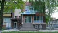 Front entrance to modern clinic building