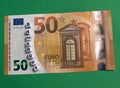 50 Euro Bill with Bankrupt Lettering Royalty Free Stock Photo