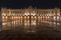 Front facade of Capitole de Toulouse, the city hall of the city of Toulouse, France, at night Royalty Free Stock Photo