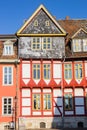 Front facade of  a colorfl half timbered house in Wolfenbuttel Royalty Free Stock Photo