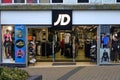 JD sports. Front facade of retail shop chain. England.