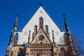 Front facade of the historic Thomaskirche church in Leipzig Royalty Free Stock Photo