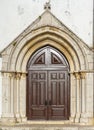 Front Facade With Large Door Of The Sao Joao Baptista Church, Main Church Of Alcochete
