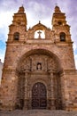 Front facade of the San Lorenzo church, in Potosi, Bolivia