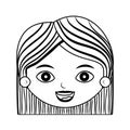 Front face lady silhouette with hair striped short