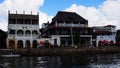 Front facing hotels and shops on Lamu Island, Kenya