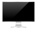 Front of flat monitor black screen computer, pc display digital wide screen and slim, icon of monitor modern lcd, symbol 3d modern Royalty Free Stock Photo