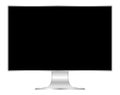 Front of flat monitor black screen computer, pc display digital wide screen and slim, icon of monitor modern lcd, symbol 3d modern Royalty Free Stock Photo