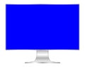 Front of flat monitor blue screen computer, pc display digital wide screen and slim, icon of monitor modern lcd, symbol 3d modern