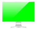 Front of flat monitor green screen computer, pc display digital wide screen and slim, icon of monitor modern lcd, symbol 3d modern Royalty Free Stock Photo