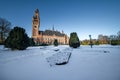 Front frozen Peace Palace garden, Vredespaleis, under the Snow Royalty Free Stock Photo