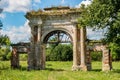 The front gate of the abandoned manor 18th-19th centuries in Troitskoe, Russia Royalty Free Stock Photo