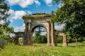 The front gate of the abandoned manor 18th-19th centuries in Troitskoe, Russia Royalty Free Stock Photo