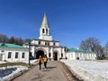 Moscow, Russia, March, 19, 2023. Front gate. Listed building 1672-1673 years built. Kolomenskoye Museum-Reserve, Moscow, Russia Royalty Free Stock Photo