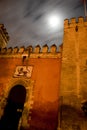 Front gate of moorish fortress alcazar in sevilla