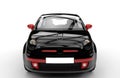 Front of a generic black and red city car