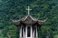 The front of the Gothic classical architecture church in Moxi Ancient Town