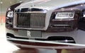 Front grill of black Rolls Royce luxury car Royalty Free Stock Photo