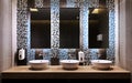 In front of the hand wash bar with mirror glass Royalty Free Stock Photo