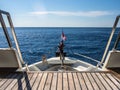 Front head of the boat above the sea with Thai flag Royalty Free Stock Photo