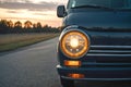 Front headlight of the VAN Royalty Free Stock Photo