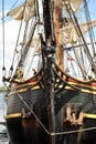 Front of HMS Bounty with figurehead Royalty Free Stock Photo