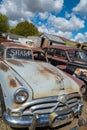 The front of a 1952 Hudson Commodore 8 for sale in Pomeroy, Washington, USA - May 4, 2021 Royalty Free Stock Photo