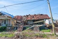 Front of Hurricane Damaged House in New Orleans