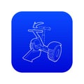 Front inclined segway icon blue vector