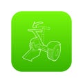 Front inclined segway icon green vector